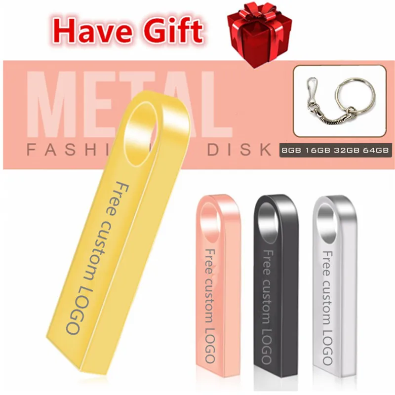 

Metal Usb Flash Drive 64GB 32GB 16GB 8GB key Pen Drive Pendrive 128GB Flash Drive Memory Stick Usb 2.0 Gift U Disk Custom Logo