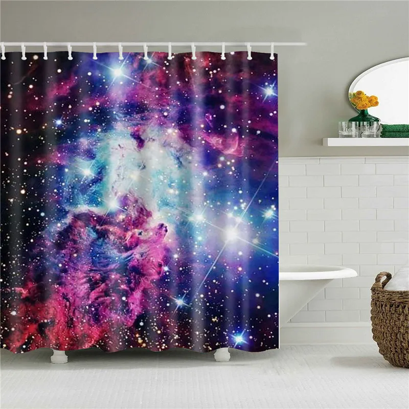 Universe Galaxy занавески для душа подвесные занавески Psychedelic водонепроницаемый полиэстер Шторка для ванной Boho домашний декор с крючками