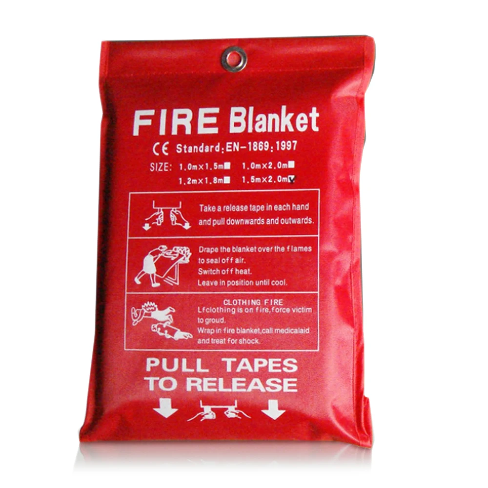 1M /1.2M/1.5M Fire Blanket Fighting Fire Extinguishers Tent Boat Emergency Blanket Survival Fire Shelter Safety Cover 1m x 1m fire blanket fiberglass fire flame retardant emergency survival fire shelter safety cover fire emergency blanket