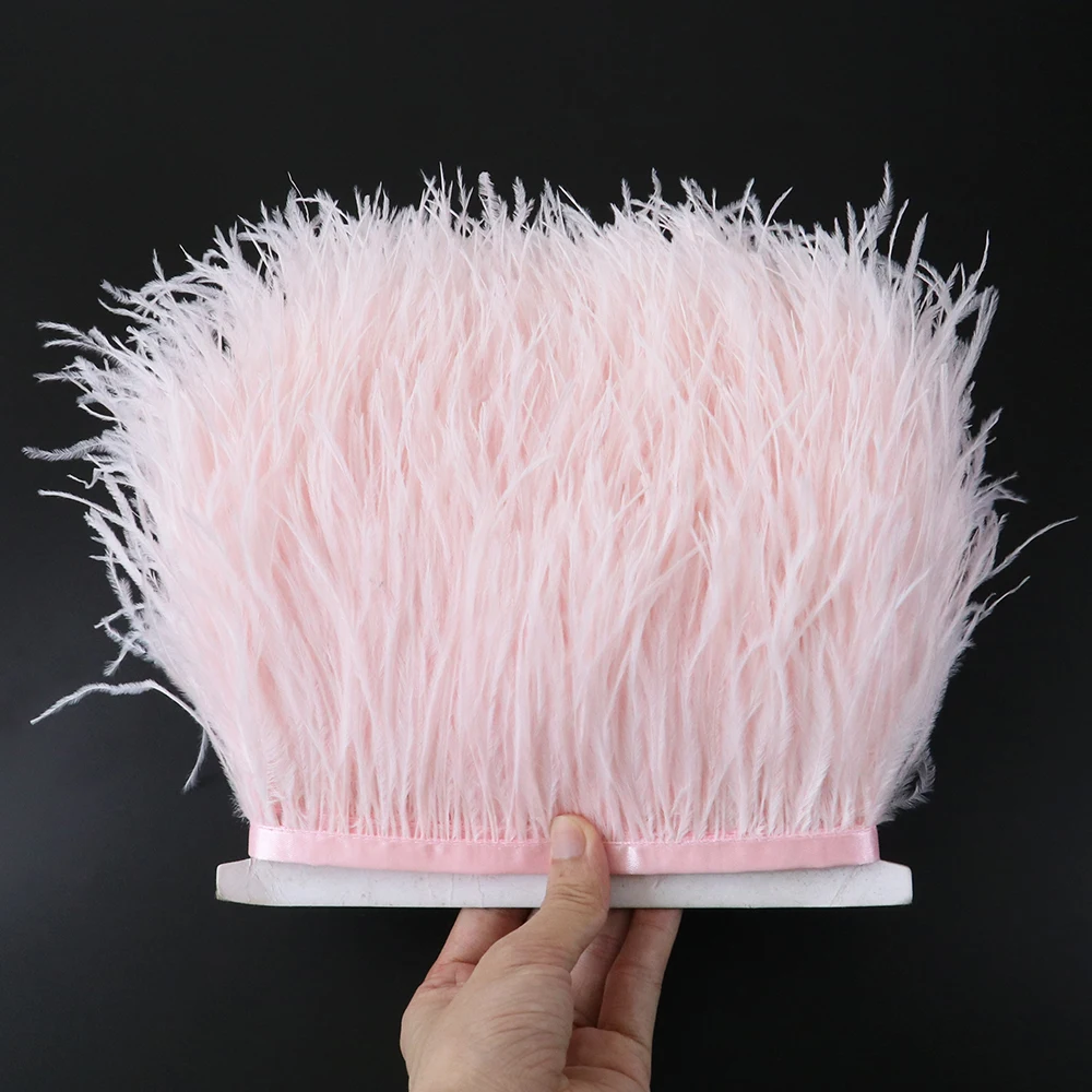 13-15cm粉色鸵鸟毛布边(比1层稍微密一点) (5)