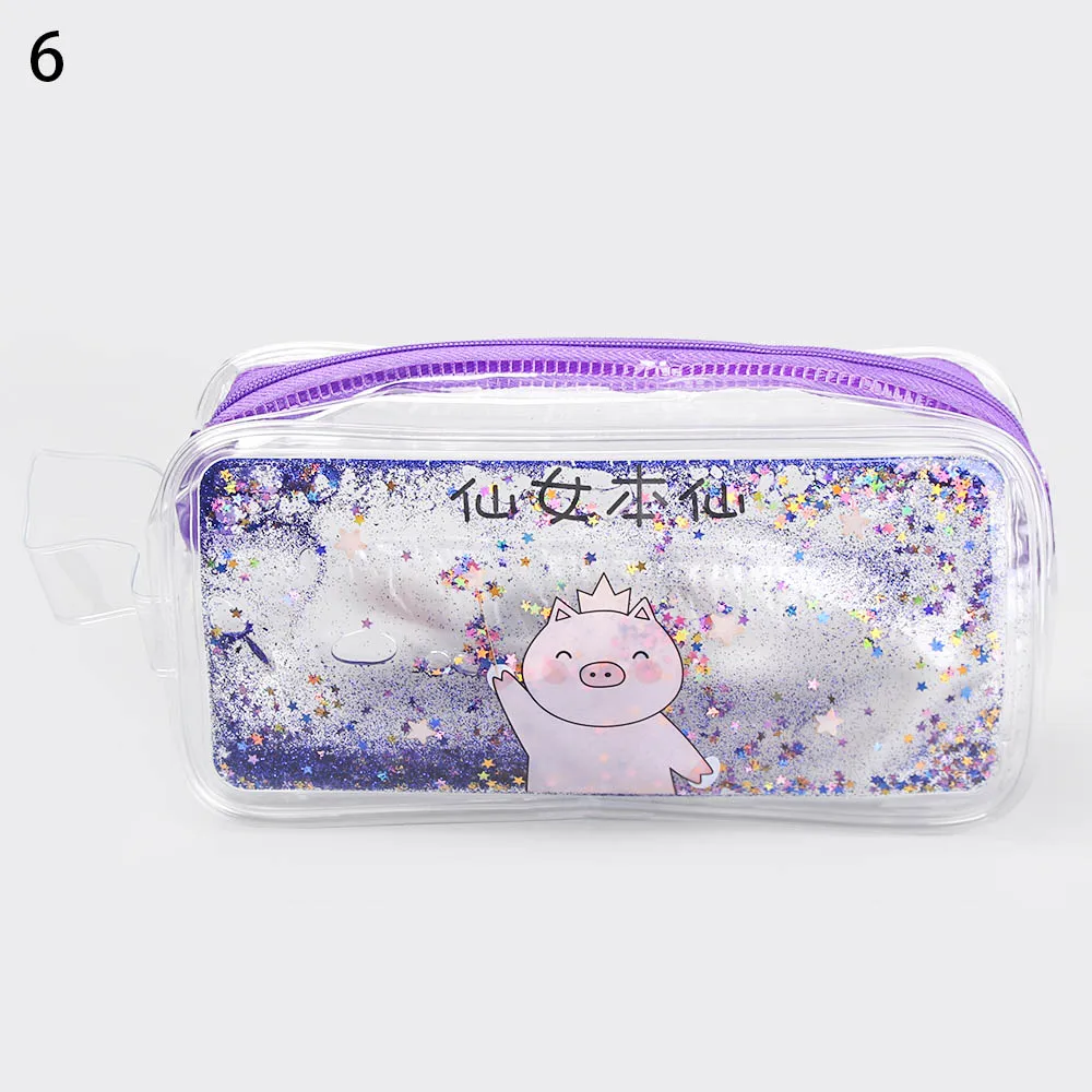 New Transparent Cosmetic Bag Cute Colorful PVC Makeup Case Fashion Sequins Large Capacity Storage Bags Creative Make up Pouch - Цвет: 06