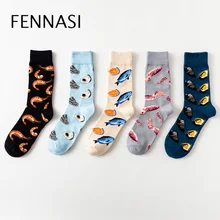 FENNASI/женские носки с забавным принтом; теплые милые зимние хлопковые носки в стиле Харадзюку с рисунком животных; модные носки унисекс