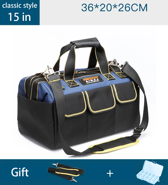 AIRAJ Tool Bag Waterproof Tool Bag Adjustable Shoulder Strap Collapsible Wear-resistant DurableElectrician Tool Bags 15 inch  classic