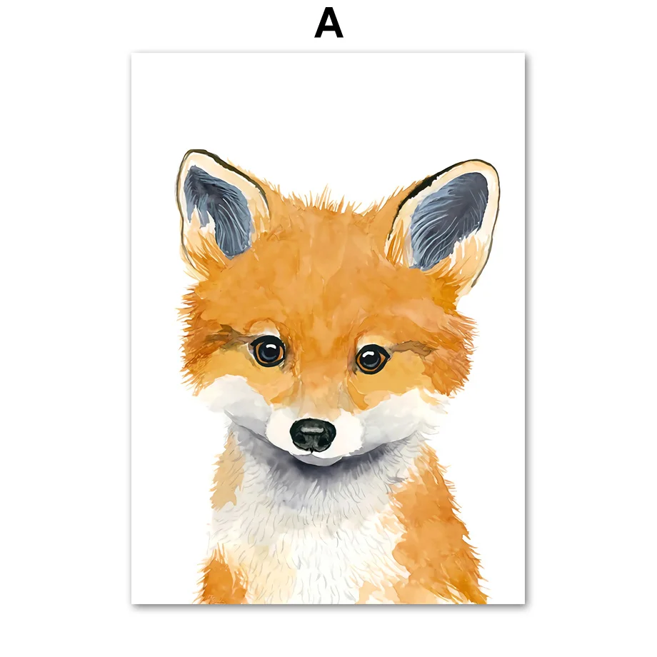 Elephant-Zebra-Fox-Rabbit-Bear-Owl-Giraffe-Wall-Art-Canvas-Painting-Nordic-Posters-And-Prints-Wall