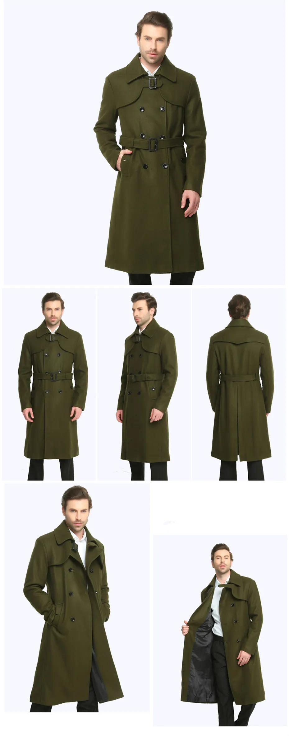 Skb納期未定 男性用スリムウールコート クラシック 秋冬 S 6xl コート ダブルボタン ロングアウター アーミーグリーン ブラック トレンド17 最新版 Other Patnacomputers Com