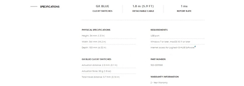 Logitech G Pro Wired Gaming Mechanical Ergonomic Keyboard LIGHTSYNC RGB Backlight12 Programmable F-Key Macros Gx Clicky Switches