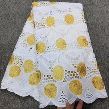 Горячая ткань из Дубая высокое качество швейцарская вуаль кружево в швейцарском нигерийском стиле кружевная ткань dentelle Африканский хлопок кружево 5Y