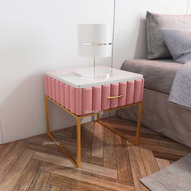 

Nordic Simple Bedroom Storage Cabinet with Drawer Modern Nightstand Easy Assembly Bedside Table Round / Squar Handle Desk