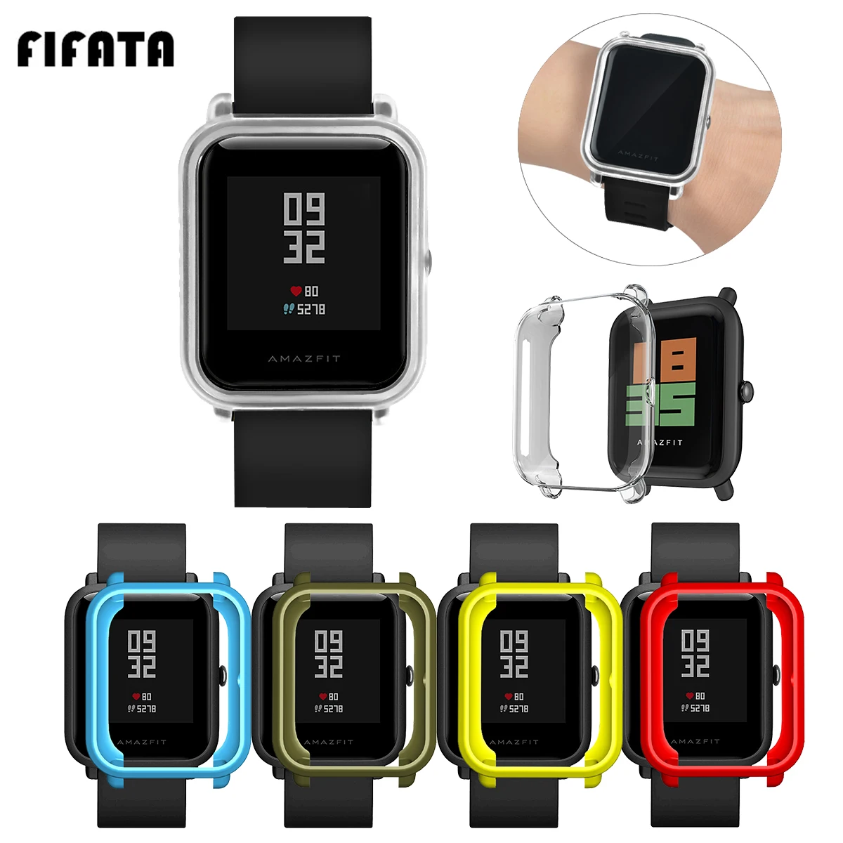 

FIFATA TPU Material Watch Protective Case For Xiaomi Huami Amazfit Bip Smart Watch Silicone Case For Huami Amazfit Bip Watch