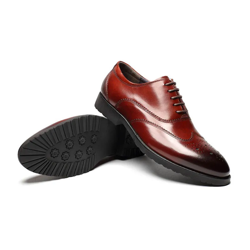 Мужская обувь в английском стиле из натуральной коровьей кожи на шнуровке с