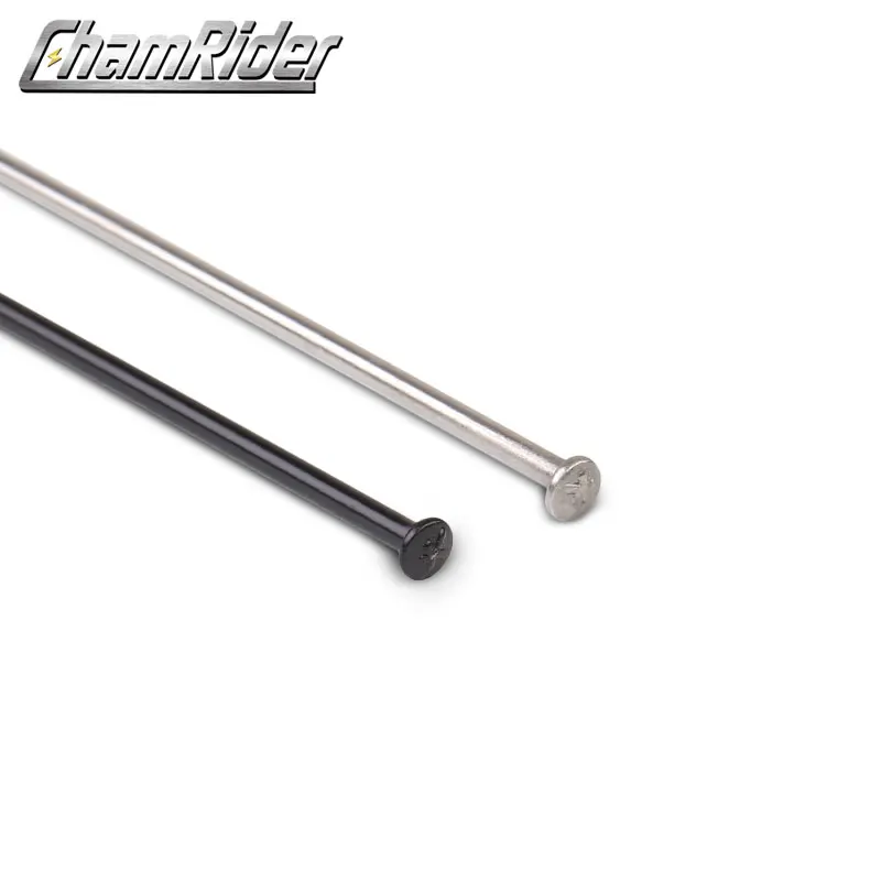 Made Spoke Radius knitting Needle Stainless Steel 14G Black Sliver Straight Head Bicycle Spokes Brass Nipple