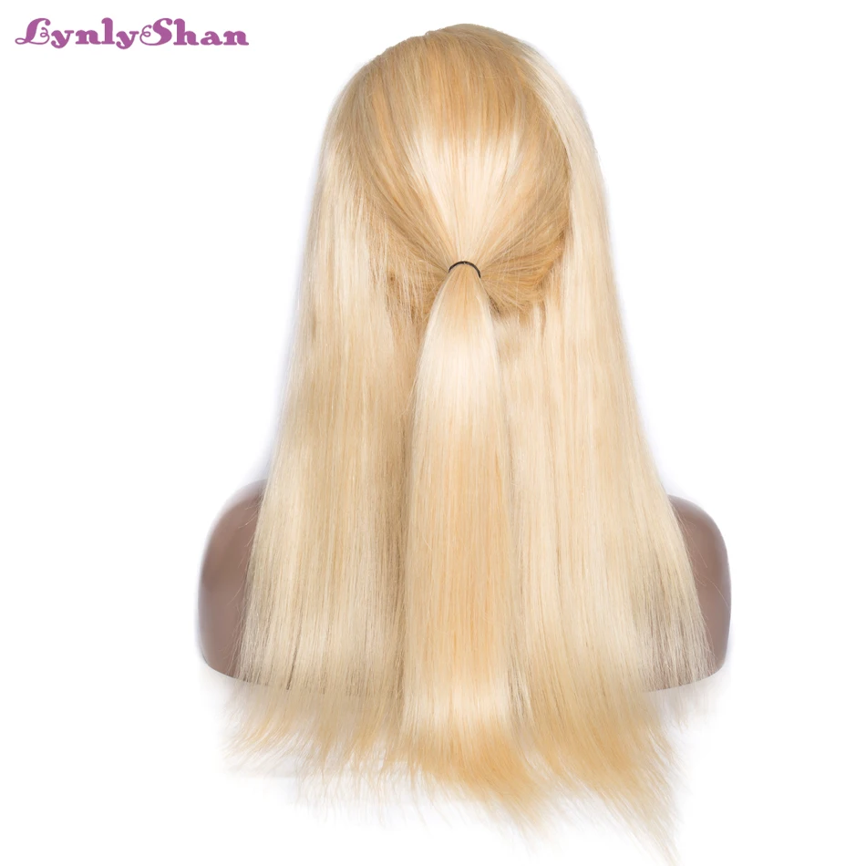 Lynlyshan 613 парик на кружеве 150% плотность предварительно выщипанные малазийские прямые волосы remy парики 13*4 парик на шнурке человеческие волосы - Цвет: #613