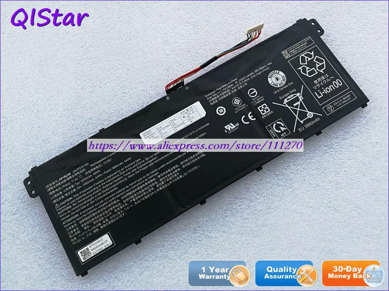 QISTAR 11,4 V 4300mAh 48Wh подлинный AP18C4K Аккумулятор для ноутбука acer