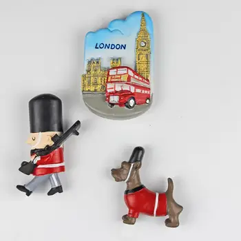 

Creative Fasion United Kingdom Bus Tourist British Soldiers 3D PolyResin UK Big Ben Travel Scenic Fridge Magnet Souvenir Gift