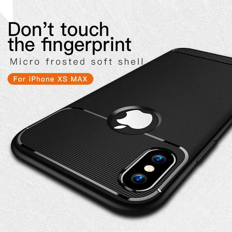 buy Ultra thin Black Carbon Fiber Case for iPhone 6S 7 6 8 Plus Xs Max XR Soft TPU Capa for iPhone X 11 Pro Max Cover Phone Coque