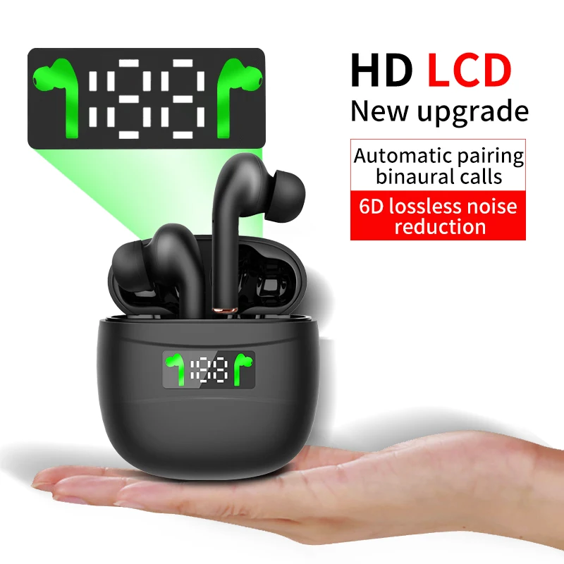 Модные наушники J3 Pro bluetooth 5 2 светодиодный ным дисплеем беспроводные