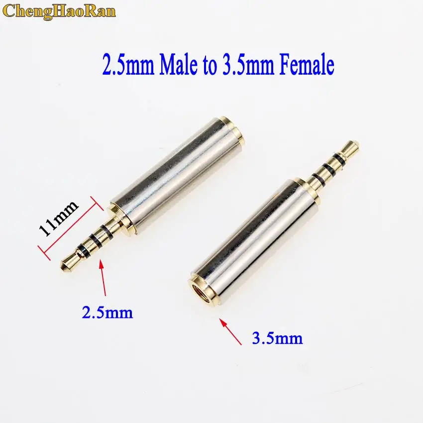 2.5mm Male ChengHaoRan 1 шт. 2,5 мм штекер 3,5 мм 4-полюсный аудио-Стерео адаптер штепсельной вилки разъем для наушников разъем для кабеля - Цвет: 2.5mm Male