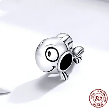 

Hot Sale 925 Sterling Silver Jewelry Clownfish Metal Charm Marine Adventure Series fit Original Bracelet DIY Accessories C1477