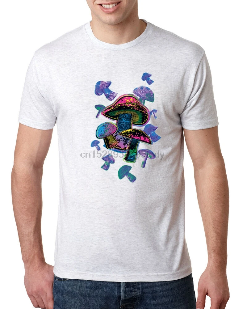

Colorful Neon Magic Psychedelic LSD Mushrooms Fashion Mens Tri Blend T-Shirt