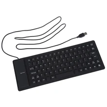 Flexible Foldable USB Keyboard Medical Washable Black strong and silent keyboard