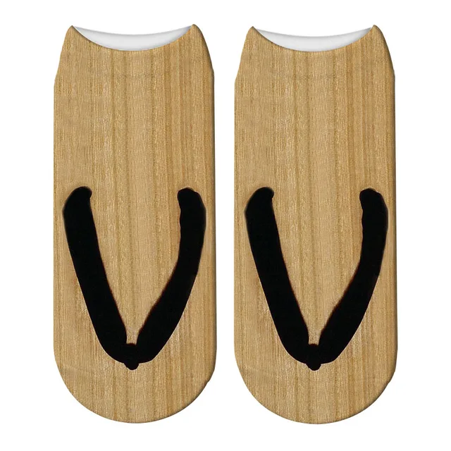 3D Funny Slippers Printed Low Ankle Cotton Socks  Fashion Harajuku  Soft Short Socks Cute Happy Boat Sox for Female Style5