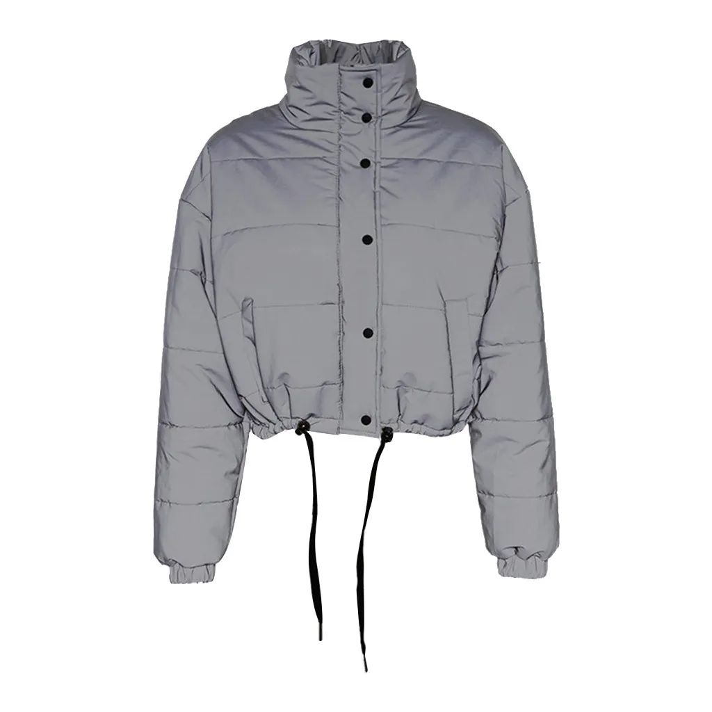 JAYCOSIN autumn winter trend luminous reflective casual short coat jacket thickening sports zipper cardigan fashion coat warm