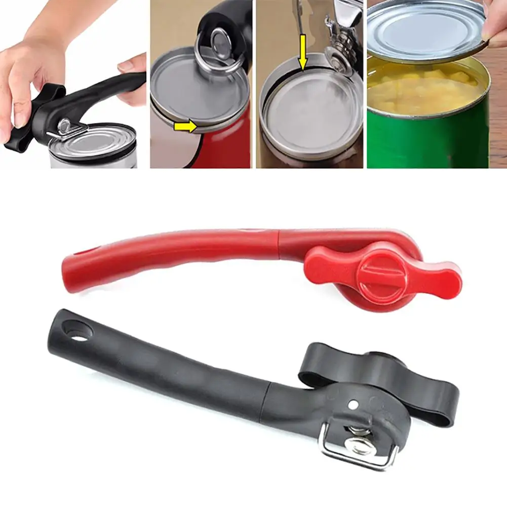 

Smooth Edge Manual Handy Easy Turn Knob Stainless Steel Can Opener Kitchen Tool