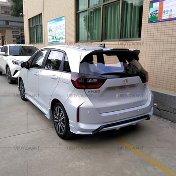 

UBUYUWANT For Honda Jazz Fit Spoiler High Quality ABS Material Car Rear Wing Primer Color Rear Spoiler 2020
