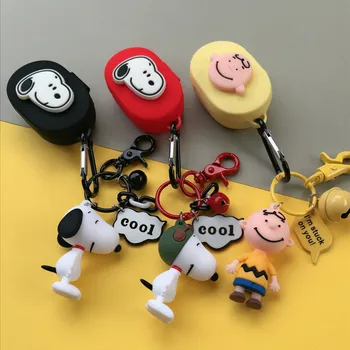 

New Cute Cartoon Charlie Brown Sesame Street Dog Keychain Silicone Wireless Earphone Charging Case for Xiaomi Redmi Airdots Case