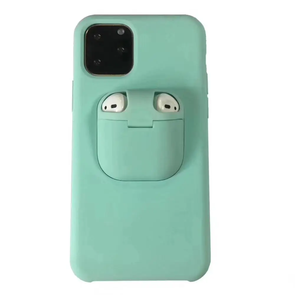 Joyce iPhone 11 Case with earphone case 7 8 6 6S Plus X XS MAX XR 11 Pro Max Cover for Airpods Holder Wireless Bluetooth Case - Цвет: Blue Sea