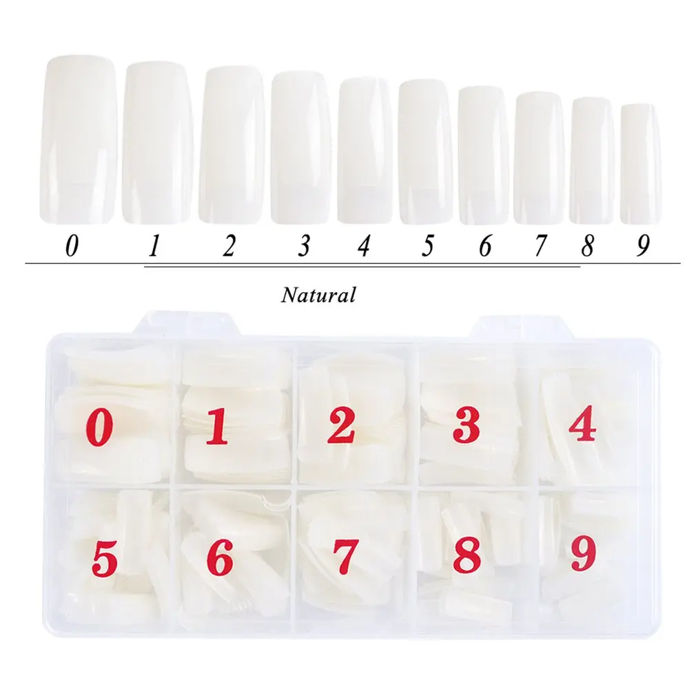 

500pcs/Box Stylish Nail Art Tips Transparent Natural White Manicure Nails Tips False Nail Tips for Women