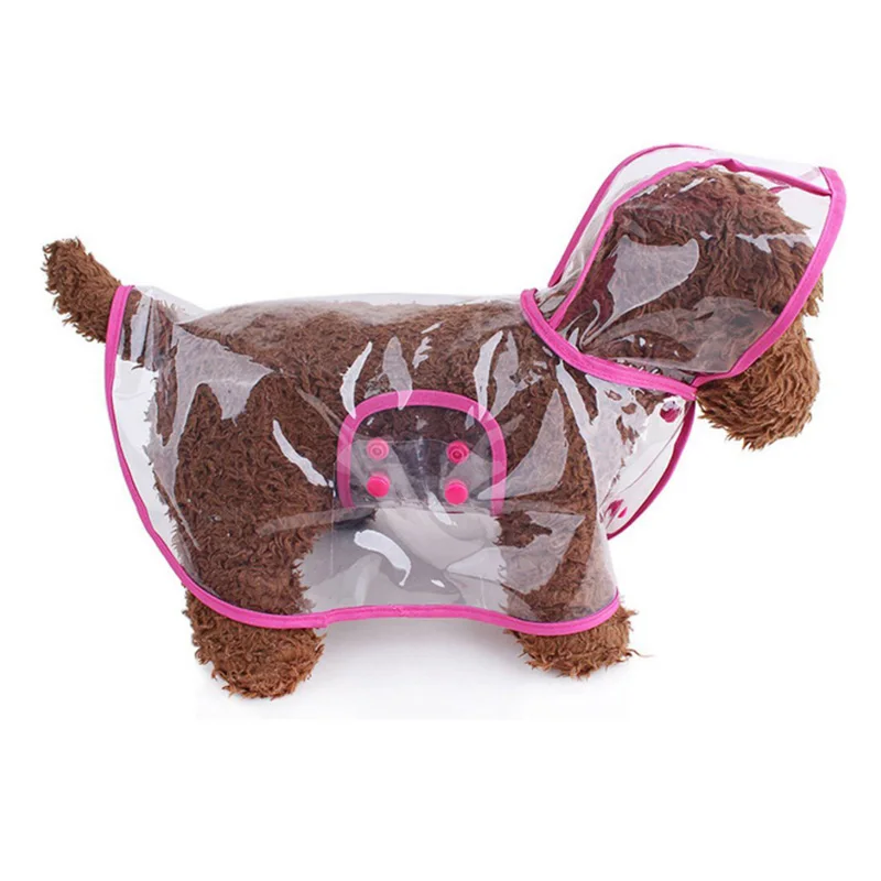 Одежда для собак прозрачный водонепроницаемый плащ светильник одежда водонепроницаемый красивый дождевик для маленьких собак с капюшоном