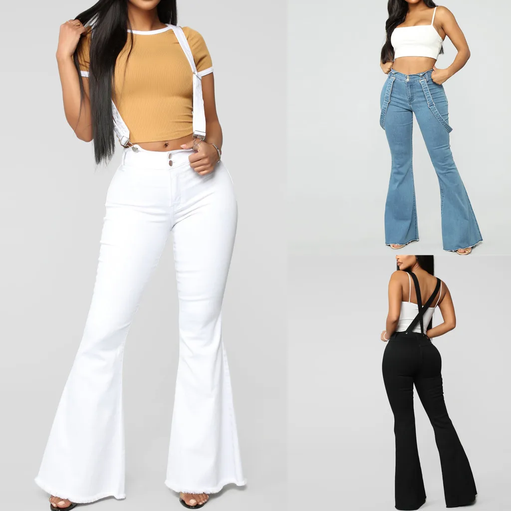 

Hawcoar Jeans Women High Waist Hole Jeans Button Tassel Pants Trousers Bell-bottom Pants Wholesale Free Ship джинсы женские Z4
