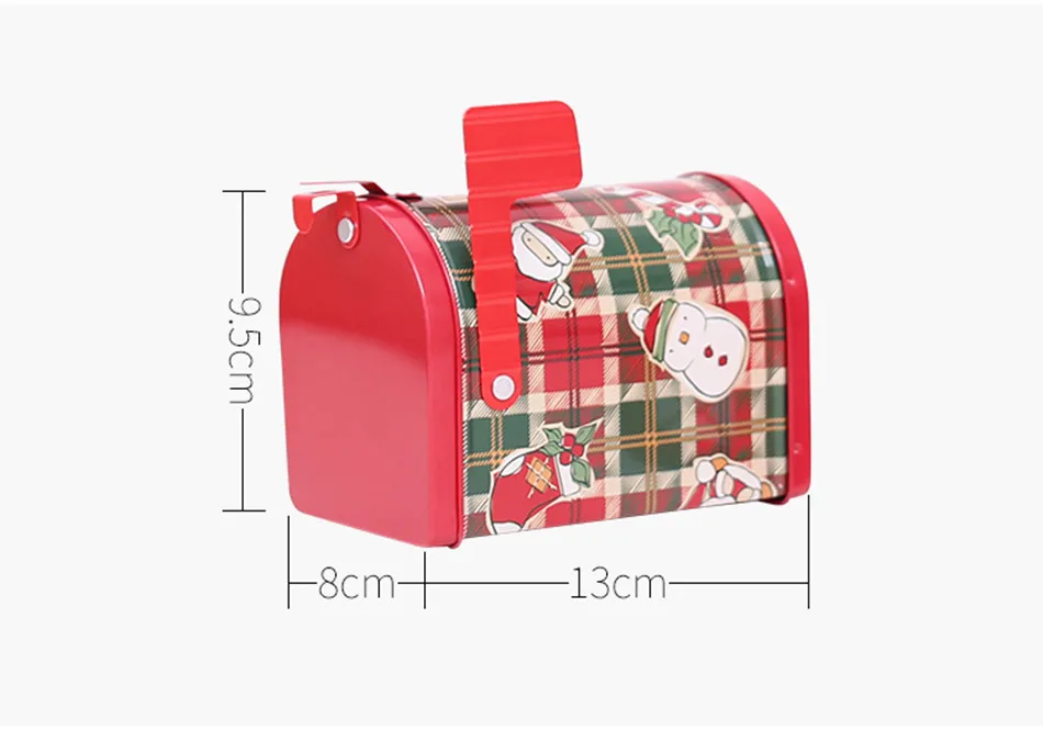 Christmas Decor Candy Gift Tin Box Kids Gift Mailbox Case Christmas Santa Claus Snowman Printed Sealed Jar Packing Boxes