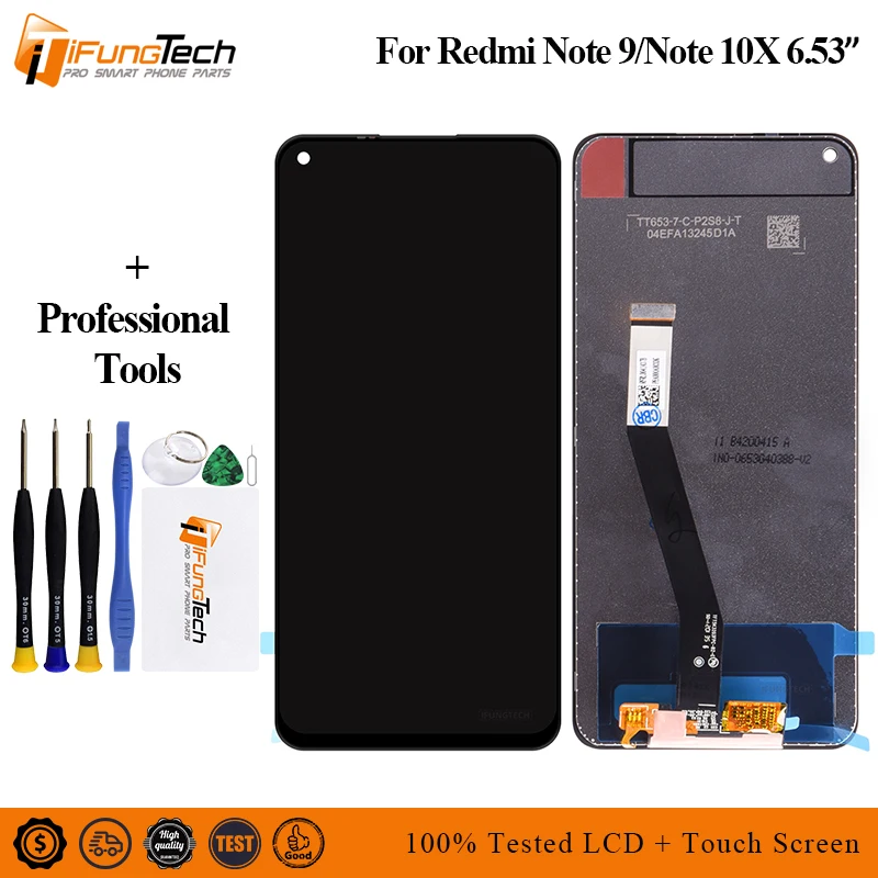 Оригинальный ЖК-дисплей 6 53 ''для Xiaomi Redmi Note 9 с сенсорным экраном и