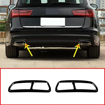 

Stainless Steel Car Exhaust Muffler Pipe Cover Trim Tail Pipe Cover For- A6 C7 2016-2018