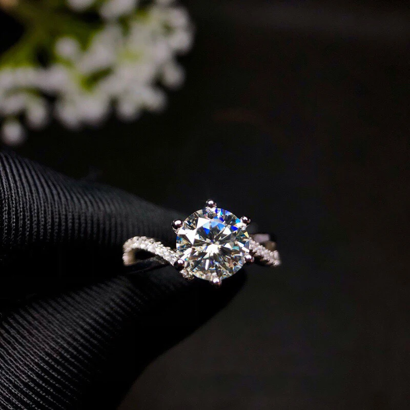 BOEYCJR 925 серебро 0.5ct/1ct/2ct/3ct F цвет Moissanite VVS 6 когтей элегантное обручальное свадебное
