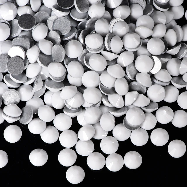 New Ceramic White Crystal Glass Non Hotfix Rhinestone стразы Glitter Rhinestones Flatback Diamond Nail Art Decorations B3965