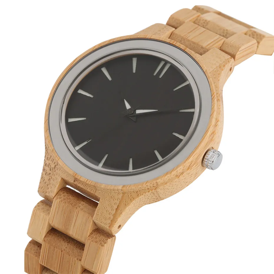 Кварцевые часы из натурального бамбукового дерева для мужчин простой случайный набор роскошные мужские деревянные часы складная застежка