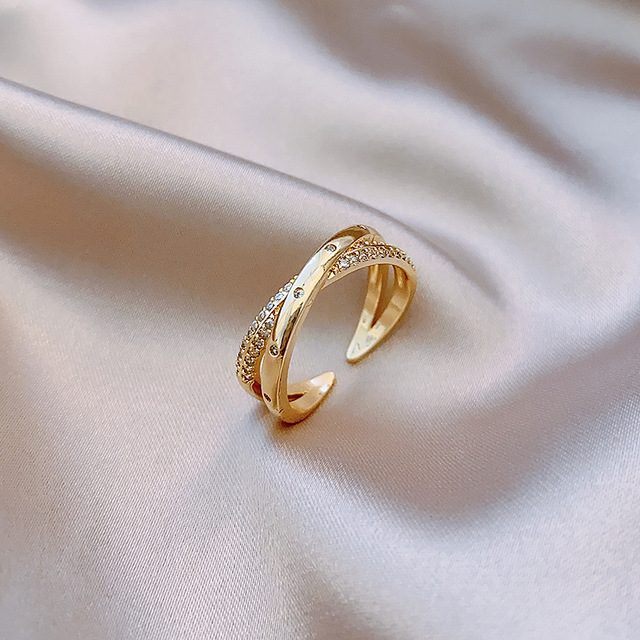 Sexy Zircon Open Rings For Women Trend Heart Pearl Wedding Party Adjustable Ring Girls Elegant Jewelry Gifts