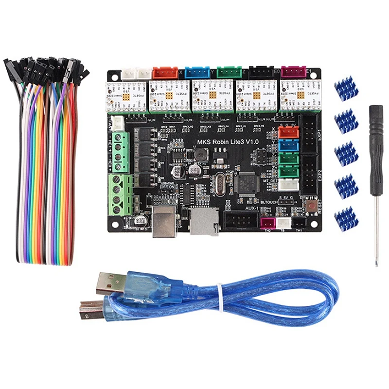 Материнская плата для 3D принтера MKS Robin Lite3 + TMC2209 x 5 комплект драйвера двухцветная