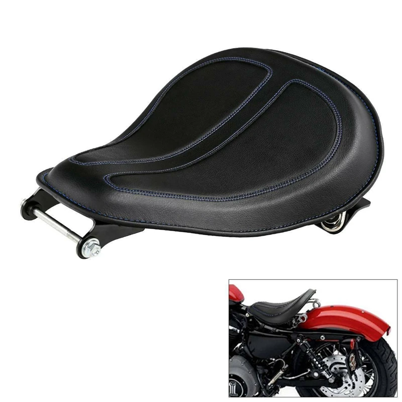 SLMOTO Solo Rider Seat w/Spring Mounting Bracket For Harley Sportster Chopper Custom XL883 1200 Bobber Chopper 