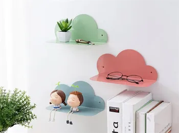 

Cute Cloud Shape Wall Shelf Iron Art Storage Shelf Rack Kitchen Bathroom Storage Rack Living Room Bedroom Home Decoration