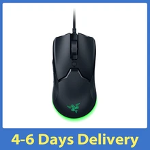 Razer rgb gaming mouse viper mini 61g leve com fio 8500dpi paw3359 sensor óptico chroma ratos speedflex cabo