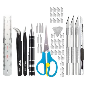 

105Pcs Steel Knife Carving Razor Blade Precision Kit Cutter Set DIY Scrapbooking