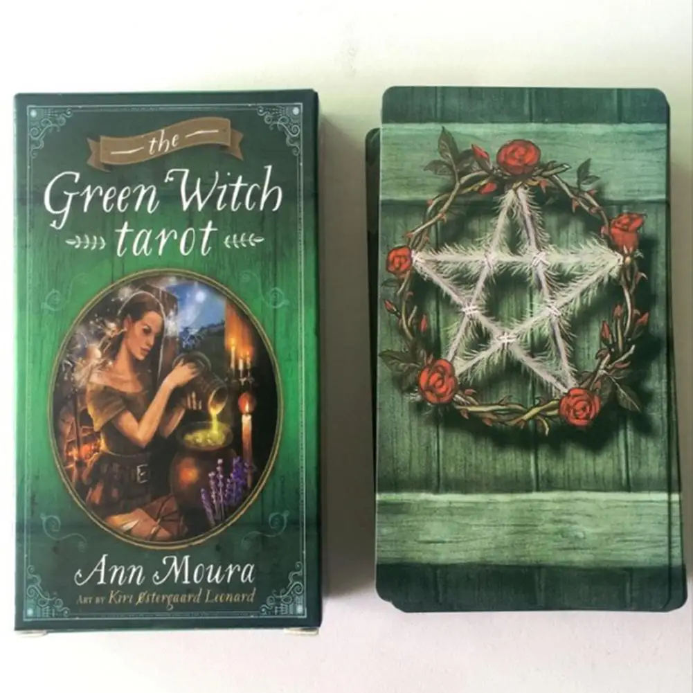 

78Pcs Full English The Green Witch Tarot Cards Guidance Divination Fate Oracle Deck Board Game Card For Family Party Games