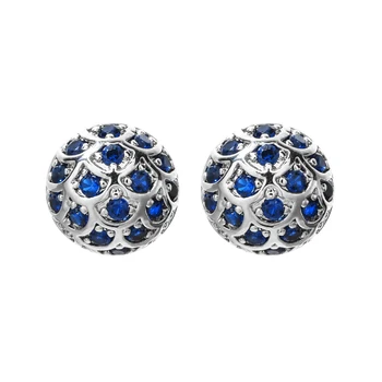 Semicircle blue ocean zircon small earrings women/girls wedding party sweet romantic fashion jewelry earrings ER-460