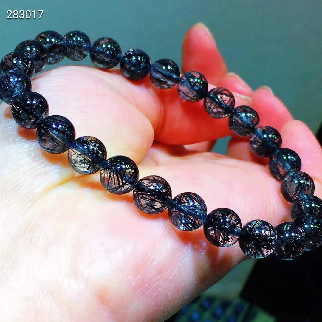 Black rutilated quartz bracelet Clearance