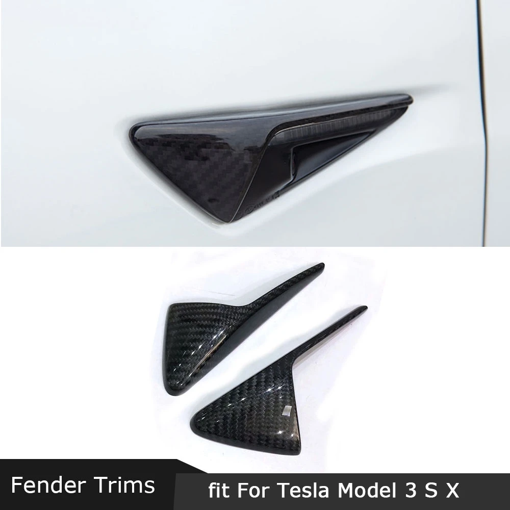 Для Tesla модель 3 S X 2013- сухое углеродное волокно крыло дверь эмблема значок наклейки украшения полоски отделка наклейки Winglet