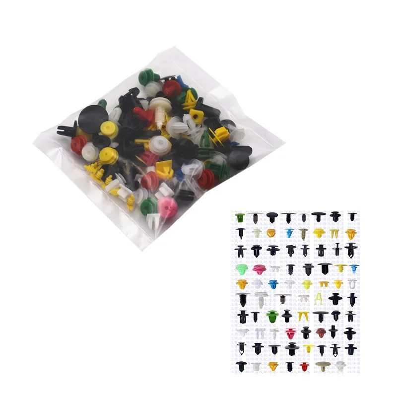 

100PCS Mixed Auto Fastener Random Car Fender Plastic Clips Vehicle Bumper Clip Auto Retainer Fastener Rivet Door Panel Liner